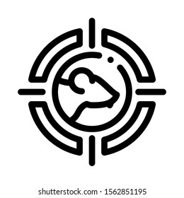 Mouse Target Icon Vector. Outline Mouse Target Sign. Isolated Contour Symbol Illustration