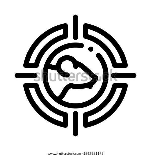 Mouse Target Icon Vector. Outline\
Mouse Target Sign. Isolated Contour Symbol\
Illustration