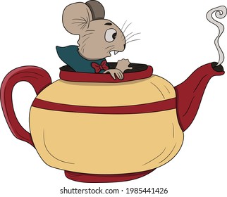 mouse in a teapot perfect for design project