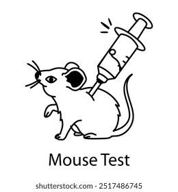 Maustestsymbol im handgezeichneten Stil 