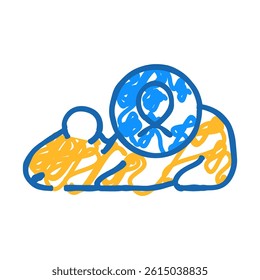 mouse for test medicaments doodle icon sketch vector. mouse for test medicaments sign. isolated symbol illustration