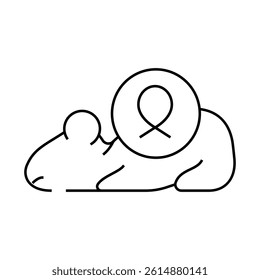 mouse for test medicaments line icon vector. mouse for test medicaments sign. isolated contour symbol black illustration