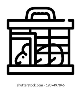 mouse for testing vaccine line icon vector. mouse for testing vaccine sign. isolated contour symbol black illustration