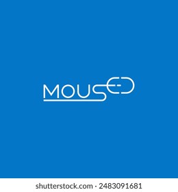 Mouse text, typography logo design.