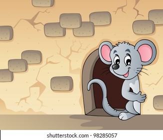 Mouse theme image 3 - vector illustration.