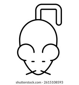 Mouse thin line icon, halloween theme concept. Vector graphics. Mice sign on white background, linear style mobile or design