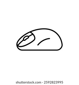 Mouse Thin Line Icon – Minimalist Outline of a Computer Mouse Representing Digital Input and Navigation