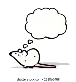 mouse with thought bubble cartoon
