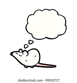 mouse with thought bubble cartoon