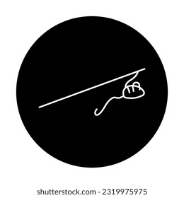 Mouse toy for cat play black line icons set. Pictograms for web page, mobile app, promo.