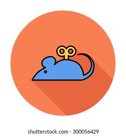 Mouse toy icon. Line flat vector related icon for web and mobile applications. It can be used as - logo, pictogram, icon, infographic element. Vector Illustration. 