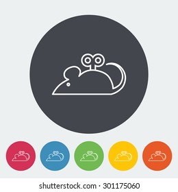Mouse toy icon. Thin line flat vector related icon for web and mobile applications. It can be used as - logo, pictogram, icon, infographic element. Vector Illustration. 