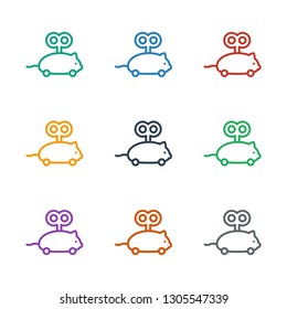 mouse toy icon white background. Editable outline mouse toy icon from baby. Trendy mouse toy icon for web and mobile.