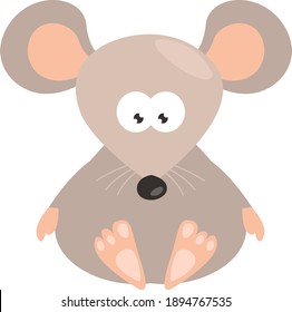 Mouse toy, illustration, vector on white background