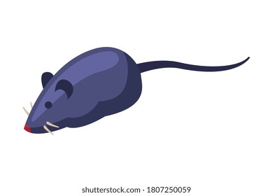 Juguete del ratón, mascota Gato Gato Caricatura Estilo Vector Ilustración sobre fondo blanco