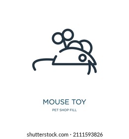 mouse toy thin line icon. toy, mammal linear icons from pet shop fill concept isolated outline sign. Vector illustration symbol element for web design and apps.