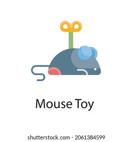 Mouse Toy Vector Flat Icon Design illustration. Veterinary Symbol on White background EPS 10 File