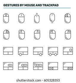 Mouse and trackpad interactions Icon set