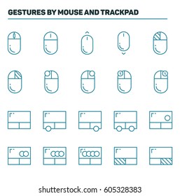 Mouse and trackpad interactions Icon set