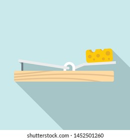 Mouse trap cheese icon. Flat illustration of mouse trap cheese vector icon for web design