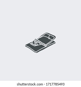Signo de ilustración de icono del vector de la trampa del mouse