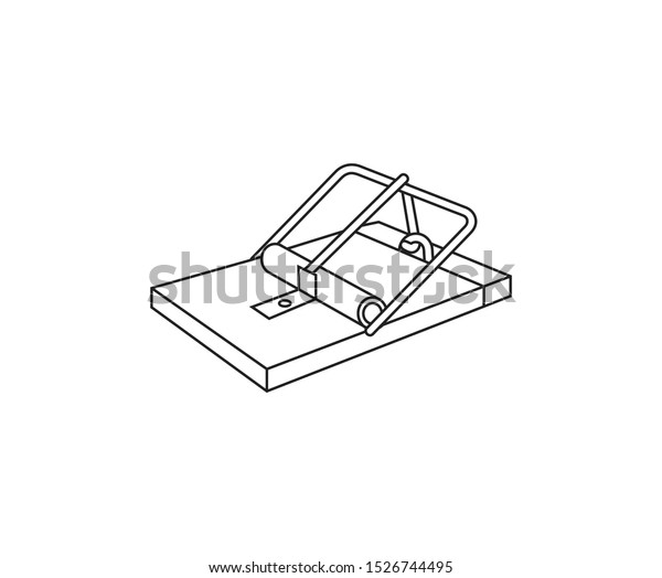mouse trap vector illustration line outline logo\
icon template