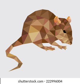 Mouse triangle low polygon. Animal with geometric decoration. Good use for symbol, avatar, icon, zodiac, or any design you want. Easy to use.