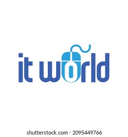 Mouse typography logo, It can be used for technology related matters. It contains a mouse vector.