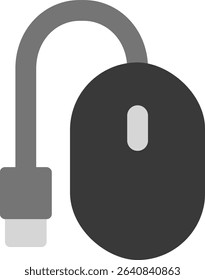 mouse usb cable icon flat style design