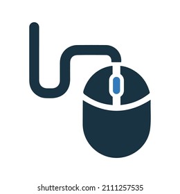 Mouse, usb icon. Simple editable vector design isolated on a white background.