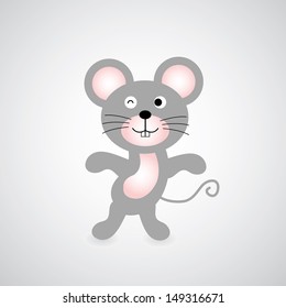 mouse vector cartoon on gray background