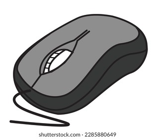 mouse vector digitally with USB and scroll button