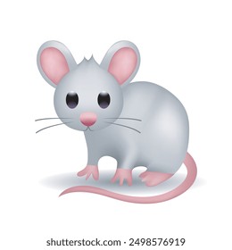 Mouse vector emoji illustration isolated on white background. 3d illustration. 