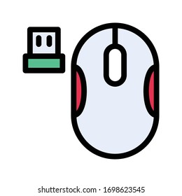 mouse vector flat color icon 