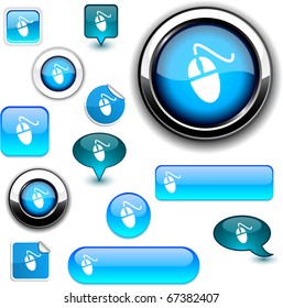 Mouse vector glossy icons.