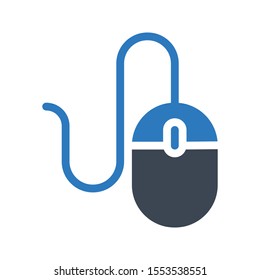 mouse vector glyph  colour  icon 