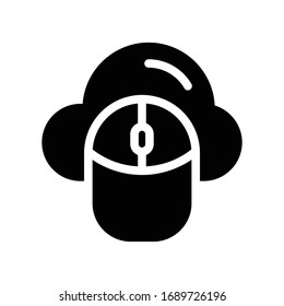 mouse vector glyph flat icon 