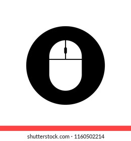 Mouse vector icon, cursor symbol. Simple, flat design for web or mobile app