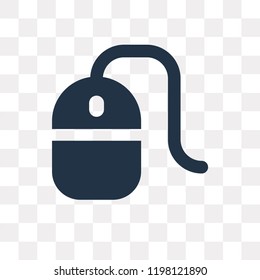 Mouse vector icon isolated on transparent background, Mouse transparency concept can be used web and mobile