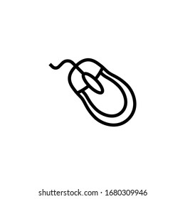 Mouse vector icon in linear, outline icon isolated on white background