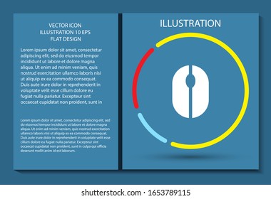 Mouse vector icon , lorem ipsum Flat design