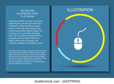 Mouse vector icon , lorem ipsum Flat design