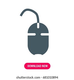 Mouse vector icon, The symbol of computer mouse with cord. Simple, modern flat vector illustration for mobile app, website or desktop app 