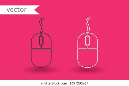 Icono vector del ratón, símbolo. Diseño vectorial blanco y negro. Ilustración moderna y simple vectorial plana para el diseño de sitios web, aplicaciones móviles o afiches.