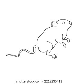 Icono del vector del ratón.Icono del vector de contorno aislado en el ratón de fondo blanco.