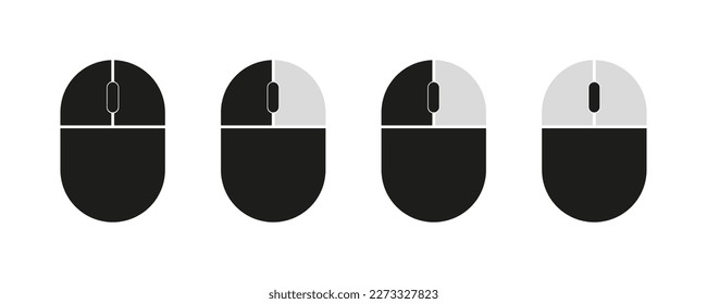 Mouse vector icons. Computer mouse icon set. Symbol for web design isolated on white background. eps10