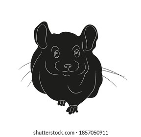mouse vector illustration, drawing silhouette, vector, white background