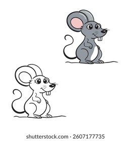 mouse vector illustration. Drawing. Simple design. Easy to edit