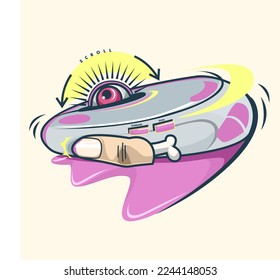 Mouse vector illustration. funny picture. Sweet elements and objects cartoon background