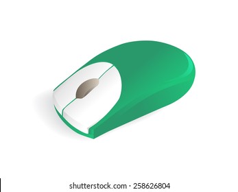 Mouse vector illustration. Icon. Green.